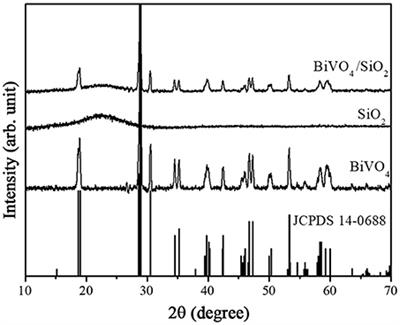 Adsorption and Photocatalytic Processes of Mesoporous SiO2-Coated Monoclinic BiVO4